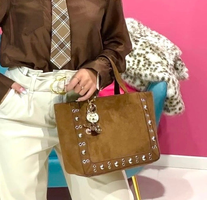 Borsa Cuoio Borchie