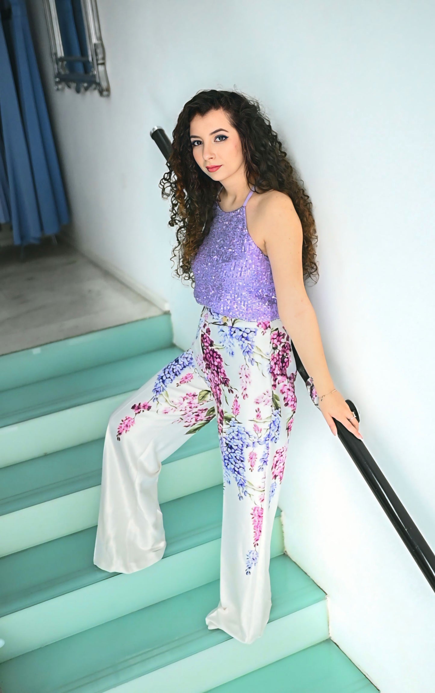 Top Franca lilla - paillettes -  Sarah Chole