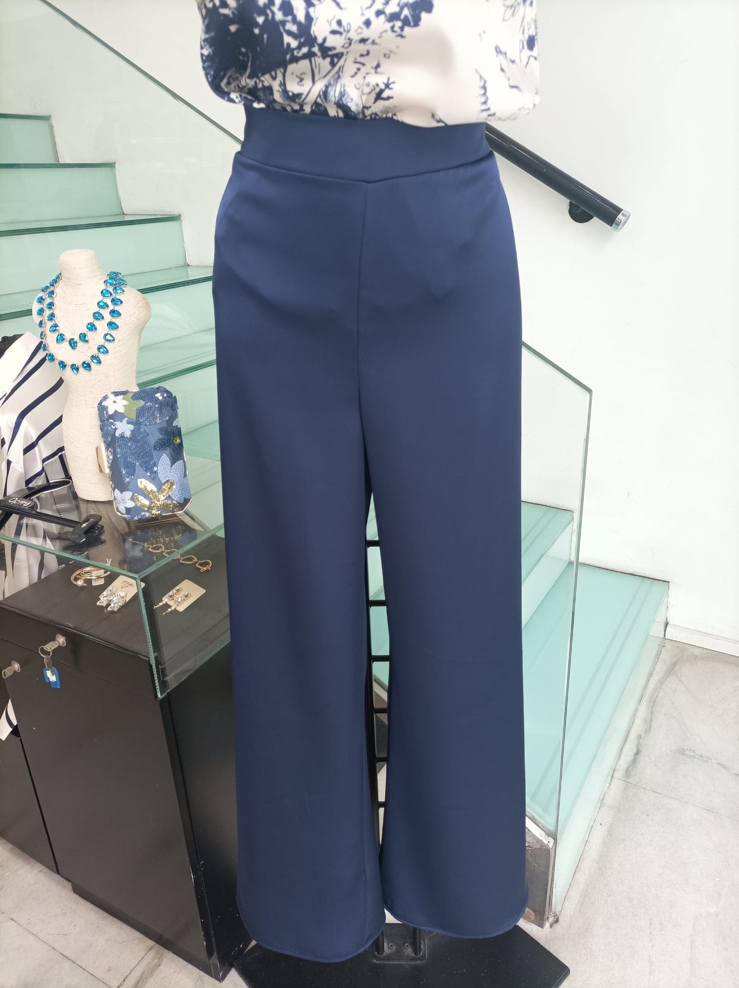 Pantaloni Satin Blu - Operà