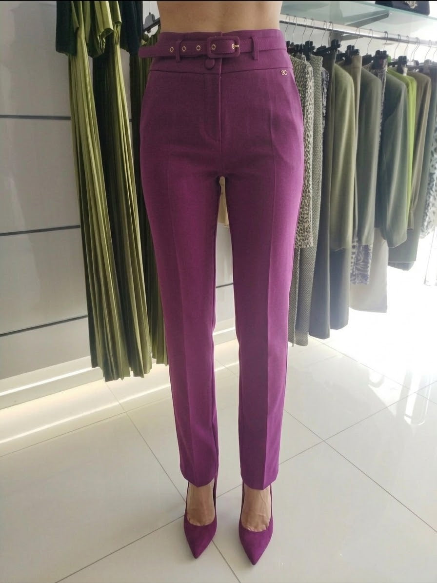 Pantalone Sartoriale a Sigaretta con Cintura Incorporata