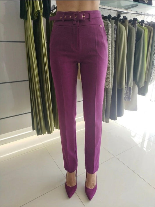 Pantalone Sartoriale a Sigaretta con Cintura Incorporata